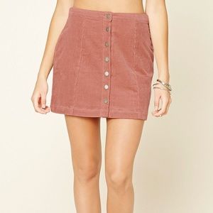 Corduroy Button Down Mini Skirt